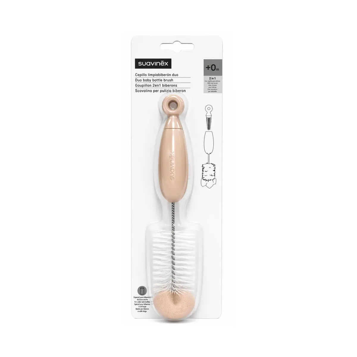 Cepillo Limpiabiberones Duo - Beige